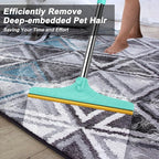 Carpet Rake for Pet Hair Removal, Reusable Carpet Scraper for Rug | Remover with 60” Adjustable Long Handle,Dog Cat Hair Remover Tool for Rugs, Mats, Couch, Blue