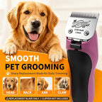 4 Pack Pet Grooming Clipper Blades with Ceramic Cutters, Sizes 10, 7FC, 5FC & 4FC, Silver, Compatible with Andis, Oster A5, Wahl KM10 A5 Style Dog Clippers