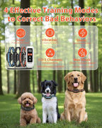 3 - Dog Shock Collar - White | 3300FT Distance, IPX7 Waterproof, Beep (1–9 Tones), Vibration (1–9 Lvls) , Safe Shock (1–16 Lvls), Fits All Dogs (10–120 Lbs）