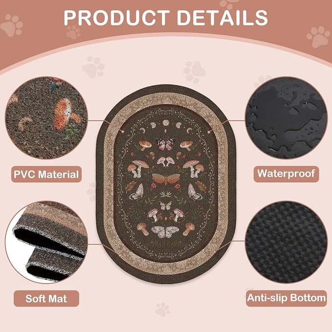 Bienbee Cat Litter Mat, 40" x 30" Dense Trapping Mesh for Litter Boxes | Litter Box Mat with PVC Mesh, Waterproof &Urineproof, Non-Slip Grip, Soft On Kitty Paws and Easy to Clean to Protect Floor