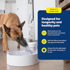 PetSafe Outlast Pumpless Dog Water Fountain, 128 oz, Dogs & Multiple Cats | Pumpless HydroSpin Design Cycles 128 Oz Water, Ion-x Carbon Filter Softens Water, Smart Sensors Slow Flow at Night