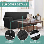 YEMYHOM Couch Cover Latest Jacquard Design High Stretch Extra Large Sofa Covers Pet Dog Cat Proof Oversized Slipcover Non Slip Magic Elastic Furniture Protector (X Large, Black Checkered)