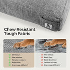 Sytopia 47 Inch Durable Indestructible Dog Beds for XXL Dogs, Chew Proof Waterproof Pet Crate Pad with Machine Washable Removable Cover, Great for Indoor, Outdoor, Crate, Patio Use, Grey