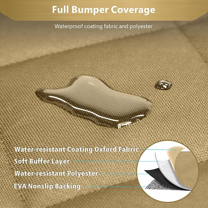 F-color SUV Cargo Liner for Dogs - Trunk Cover with Bumper Flap Protector | Waterproof Pet Cargo Cover with Side Flaps, Non-Slip Trunk Mat, Rear Dog Car Seat Cover Prevents Scratches Pet Hair Mud Dirt