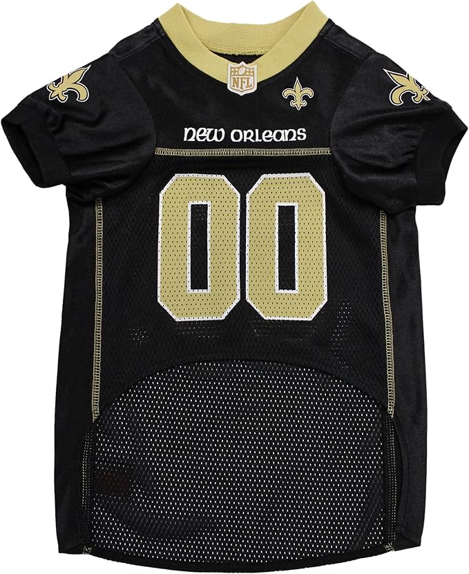 Pets First NFL New Orleans Saints Dog Jersey, Size Medium, Football Shirt Costume for Pet, Dog Sports T-Shirt, NFL Team Clothing for Cats, Licensed Pet Apparel Available in 7 Sizes and 32 Teams