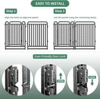 40 Inch Dog Playpen Outdoor, 8 Panels Puppy Playpen Heavy Duty Dog Play Pen Indoors, Rust Resistant Dog Pen for Large/Medium/Small Dogs, Dog Fence for RV Camping