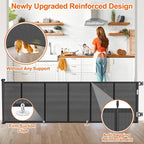 EZIGO 120 Inch Retractable Baby Gates Extra Wide Reinforced Baby Dog Gate | 34 Inch Tall Retractable Dog Gate with Reinforced Strip Mesh Safety Pet Gate for Stairs Hallway Doorway Indoor Outdoor, Black