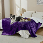Soft Waterproof Blanket for Bed Couch Sofa, Dark Purple, 50x60inches | Liquid Pee Proof Pet Blanket for Dog Puppy Cat, Reversible Sherpa Fleece Blanket for Couch Cover, Furniture Protector