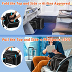 Petskd Top and Side Expandable Small Pet Carrier Airline Approved, Black | 17"Lx11"Wx9.5"H, for Alaska Airlines, Pets Under 10 Lbs, Lockable Zippers,Soft-Sided, Anti-Scratch Mesh