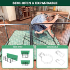 FXW Homeplus Indoor Dog Playpen, 24" H, 6 Panels, for Puppies & Small Dogs | Stress-free play, Heavy-duty, Semi-open design, Easy setup, Threshold-free gate, Expandable, Patented