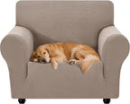 XINEAGE Stretch Armchair Slipcover, Non-Slip Pet Couch Cover,Khaki | Washable Furniture Protector, Elastic Bottom, Dogs & Cats Friendly, Scratch-resistant, Fast Setup, High Elasticity