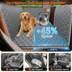 URPOWER Hard Bottom Dog Car Seat Cover, Back Seat Extender for Cars & SUVs | 400 lbs Support, 45% More Space, Waterproof, Mesh Window, Scratch Resistant, Non-Slip, Easy Care, Dog Seat Belt Included