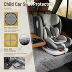 Pet Bench Seat Covers for Mid-Size Sedans and SUVs, Heavy Duty Nonslip Car Seat Protector for Child Car Seat, Waterproof Back Seat Covers for Dogs and Kids, Armrest & Seatbelt Access(Grey)
