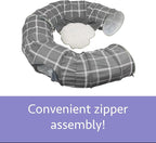 Kitty City Large Cat Tunnel Bed, 2-in-1 Zip-Together Cat Play Tunnel & Plush Nap Bed, Pop-Up Indoor Cat Toy with Hanging Toys, Collapsible Design - Grey