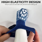 EXPAWLORER Dog Socks to Prevent Licking and Slipping, Summer Dog Shoes for Hot Pavement, Paw Protectors for Hardwood Floors Anti-Slip, Dog Booties for Small Medium Large Senior Dogs, Navy Blue M
