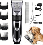 Highdas Dog Clippers for Grooming Low Noise, Cordless Electric Dog Grooming Kit Clippers Rechargeable, Quiet Dog Shaver, Pet Hair Trimmer Kit for Dogs & Cats (Grey)