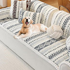 Couch Cover for Dogs, Washable Non-Slip Boho Geometric Pet Sofa Protector, Soft Sofa Slipcovers Cushion Protector for Dogs and Cats. (Light Gray, 27.6" x 82.7" x 1.5")