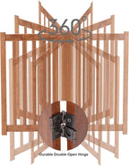 LZRS Freestanding Extra Wide Dog Gate 80" W x 30" H Solid Wooden Pet Gate for Doorways, Stairs, Hallways,Kitchens& Long Areas, Expandable & Foldable with Support Feet,Indoor Use,Oak