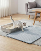 ANWA Waterproof Cat Litter Rug, 34" x 22" Large Silicone Cat Litter Mat Litter Trapping Mat, Heavy-Duty, Easy to Clean