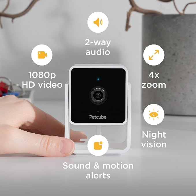 Petcube Cam (3-Pack) – Indoor Wi-Fi Home Security Camera with App | 1080p HD, two-way audio, motion detection, night vision, baby & pet monitor. Includes 3 cameras