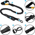 6FT Highly Reflective Heavy Duty Elastic Bungee Medium and Large Dog Leash Shock Absorbing with Comfortable Padded Handle and Traffic Handle Suitable for Training