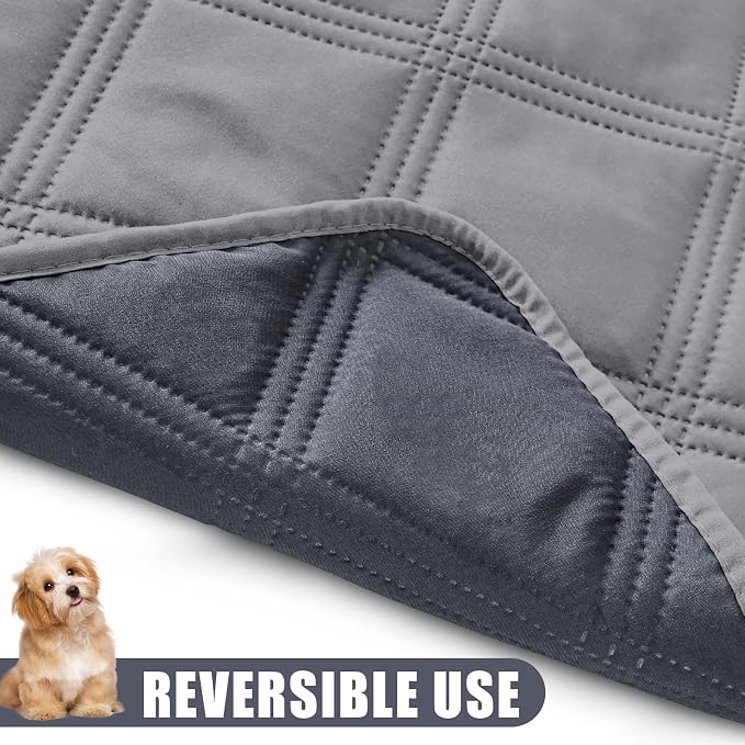 Smiry Waterproof Dog Bed Cover, Reversible Pet Blanket for Sofa Couch | Soft Washable Dog Blanket, Leakproof Couch Cover for Dogs Cats & Furniture Protection, 30x95, Grey/Dark Grey