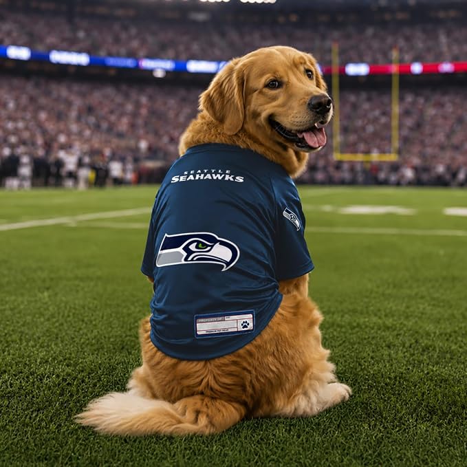 Littlearth NFL Seattle Seahawks Stretch Pet Jersey, Team Color, Small