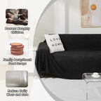 Couch Cover for 2 Cushion Sofa Washable, Cat Scratch Proof Sofa Covers, Furniture Protector Love Seat L Shape Soft Sectional Couch Covers for Dogs Pets, 71" x 102", Black