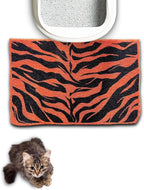 Lukamoo® Cute Cat Litter Mat (30’’x20’’), Extra-Large/XL, for Kitty Litter (Tiger Stride)