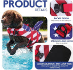 ASENKU Dog Life Jacket - Pet Safety Vest for Swimming & Boating, Shark Life Jacket with Floatation, Dog Lifesavers Swimsuits for Small Medium Large Dogs (RedFlag, L)