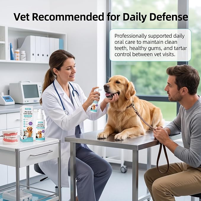 Pet Oral Care Spray, Dog Dental Spray for Dog Teeth Cleaning, Natural Dog Breath Freshener, Daily Dog Dental Care & Cat Dental Care Solution,No Brush Required Pet Mouth Freshener Spray for Dogs & Cats | Dog Dental Spray For Dog Teeth Cleaning & Cat Den...
