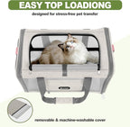 GAPZER Cat Carrier American Airline Approved 18x11x11,Top Opening Pet Cage | Mini Dog Foldable Soft Carrying Bag, Bichon Crate Kennel Breathable Case Hard Bottom, 4-Side-Ventilation See Through Mesh Bag