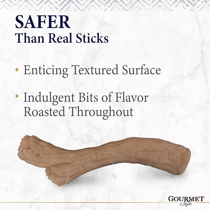Nylabone Strong Chew Gourmet Style Stick Dog Chew Toy, Peanut Butter Flavor | X-large breeds, durable chew toys, long lasting, encourages healthy chewing, helps clean teeth, for dogs 50+ lbs