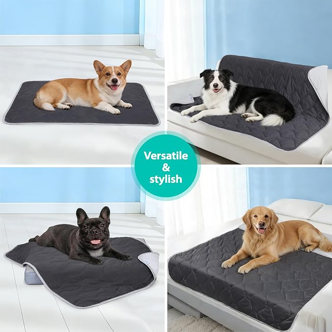 Cooling Blanket for Dogs - Q-MAX>0.4 Waterproof Pet Throw Blanket Bed Cover, Non-Slip Dog Blankets for Couch Protector, Washable Furniture Cover for Summer, Grey,40x60
