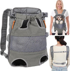 Dog Carrier Backpack - Legs Out Front - Facing Pet Carrier Backpack for Small Medium Large Dogs, Airline Approved Handsa - Canvas Mesh Free Cat Travel Bag