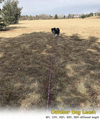 BTINESFUL 8ft/12ft/20ft/30ft/50ft/75ft Dog Tie-Out Long Tether Rope Leash, Outdoor Dog Lead for Yard- Large Medium Dogs Training, Playing, Camping, Backyard (20 Foot, Pink Black)