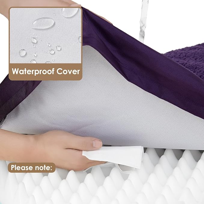 EHEYCIGA Orthopedic Dog Bed Extra Large with Removable Washable Cover,44x32 | Egg Crate Foam Support,Durable Oxford fabric,Non-Slip Bottom,Machine Washable,Soft Waterproof Plush Pet Bed Mat For Crate