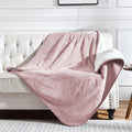 Soft Waterproof Blanket for Bed Couch Sofa, Dusty Pink, 50x60 inches | Liquid Pee Proof Pet Blanket for Dog Puppy Cat, Reversible Sherpa Fleece Blanket for Couch Cover, Furniture Protector