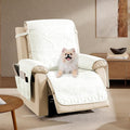 White Chair Covers, Water-Repellent Recliner Slipcovers, Boho Lazy Boy Chair Covers, Pet Friendly Recliner Cover for Dogs Cats, Washable Furniture Protector (Recliner 22", White)