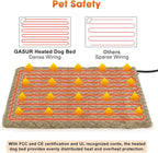 GASUR Heated Cat Bed, Waterproof Cat Heating Pad Indoor w/Timer, Temp Adjustable Pet Heating Pads for Cats Dogs, Auto Power-Off, Cats Warming Bed w/Remove Washable Cover, Anti-Chew,47''x28'', XLarge