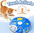 21 Pcs Interactive Cat Toys for Indoor Cats, Rechargeable Touch Activated Automatic Cat Toy with 2 Chasing Feathers, Bird Chirping for Bored Indoor Kittens
