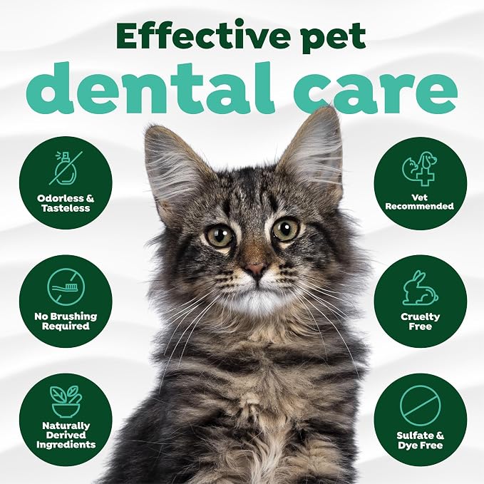 TropiClean Fresh Breath Drops for Cats, Cat Breath Freshener, 2.2oz