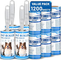 Lint Rollers for Pet Hair Extra Sticky 1200 Sheets Value Pack with 4 Handles and 10 Rolls Sticky Lint Roller for Cat Hair Dog Hair Clothes Furniture Couch