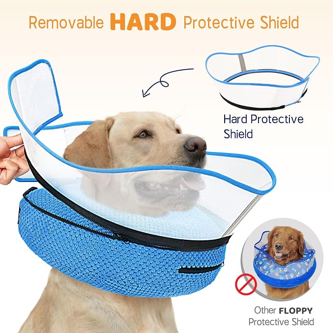 Supet Raised Inflatable Dog Cone Alternative Collars for After Surgery, Dog Donut Collar After Surgery, Soft Pet Cone for Small Medium Large Dogs to Stop Licking