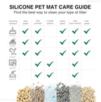 Cat Litter Box Mat - L Large Size 34 x 22 in, Water Proof, Kitty Litter Trapping Mat, Easy to Clean, Scatter Control, Odorless, Pet Supplies for Indoor Cats, Light Gray