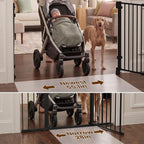 Mumeasy 30" Tall Baby Gate for Stairs, 36.2-55.1" Expandable Hardware Mounted (Drill Needed), Removable No Bottom Bar Dog Gate, Auto Close Wide Walk Thru Safety Gate for Doorways, Pets& Toddlers,Black