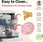 Slow Feeder Cat Bowl with Stand, Melamine Elevated Cat Food Bowl, Whisker Friendly Raised Puzzle Feeder for Cats & Small Dogs, Wet & Dry Food, Dishwasher Safe, Non-Slip (Pink)