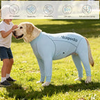 Dog Sun Protection Cooling Suit UPF 50+, Quick-Dry Breathable Jumpsuit for Large & Medium Dogs, Outdoor Dirt-Resistant Shedding Control Pet Apparel (Ice Blue, 4X-Large)