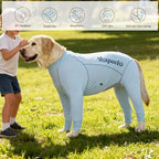 Dog Sun Protection Cooling Suit UPF 50+, Quick-Dry Breathable Jumpsuit for Large & Medium Dogs, Outdoor Dirt-Resistant Shedding Control Pet Apparel (Ice Blue, 3X-Large)