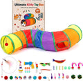 35 Pcs Interactive Cat Toys for Indoor Cats, S-Shaped Kitten Play Tube Toy | Collapsible & Space-Saving Cat Tunnel, Cat Wobble Toy, Cat Scratching Pad, Boosts Mental & Physical Health, Gift Box for Cat